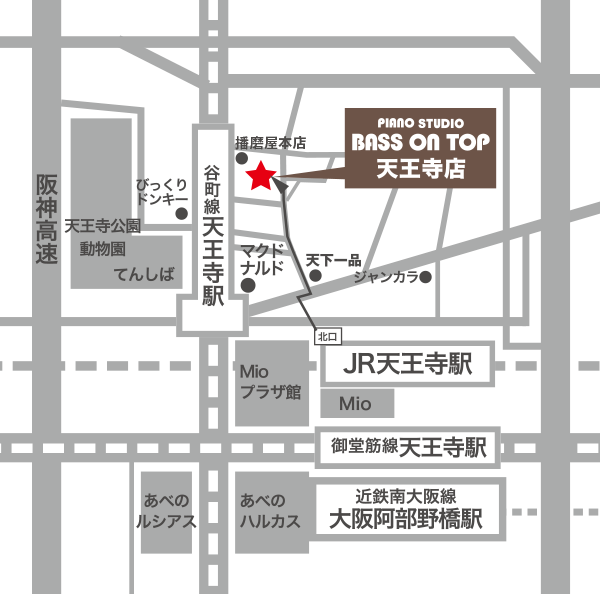 天王寺店地図