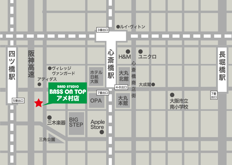 アメ村店 地図