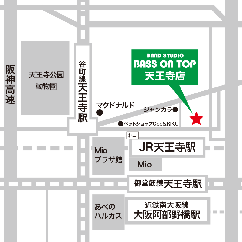 天王寺店地図